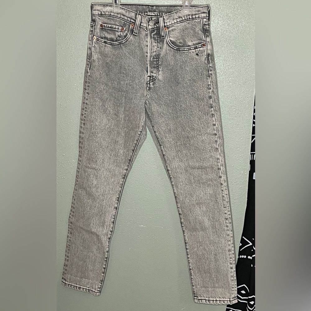 Levi’s 501 Button Fly Gray Acid Washed Skinny Men's Size W26 L28